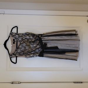 waist tied lace formal dress